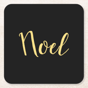 WEIHNACHTEN Moderner Chic Holiday Script Schwarzer Rechteckiger Pappuntersetzer