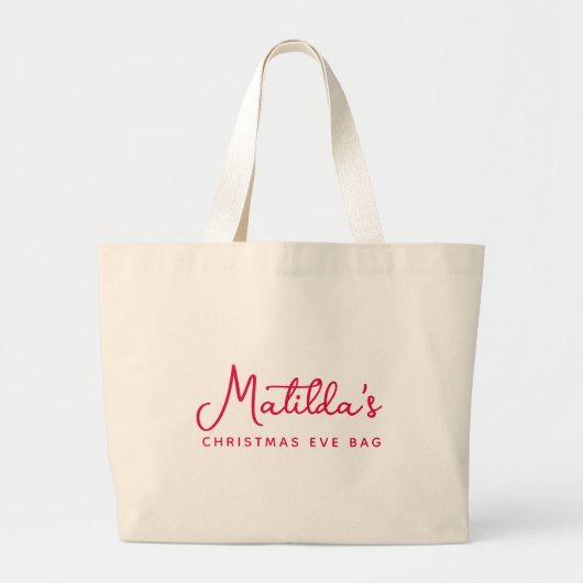 Weihnachten Moderner Minimaler Roter Urlaub Jumbo Stoffbeutel (Vorne)