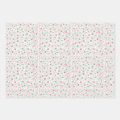 Weihnachten Moderner Minimalist Polka Dot und Karo Geschenkpapier Set (Vorderseite)