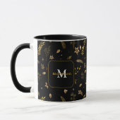 Weihnachten Moderner Winterurlaub Gold-Arrongram Tasse (Links)