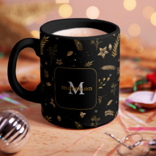 Weihnachten Moderner Winterurlaub Gold-Arrongram Tasse