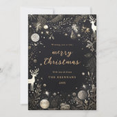 Weihnachten Modernes Elegantes Schwarzes Festival (Vorderseite)