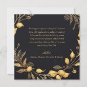 Weihnachten Modernes elegantes Schwarzes Gold Einz (Rückseite)