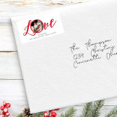 Weihnachten Modernes Foto Kalligrafie Einfach Nied Adressaufkleber