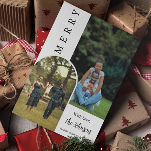 Weihnachten Modernes frohes Foto Personalisiert Karte