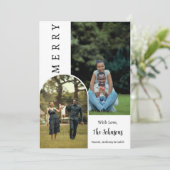 Weihnachten Modernes frohes Foto Personalisiert Karte (Stehend Vorderseite)