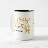Weihnachten | Modernes Minimalistisch | Personalis Zweifarbige Tasse (Vorderseite Links)