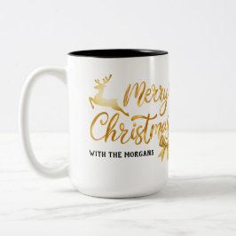 Weihnachten | Modernes Minimalistisch | Personalis Zweifarbige Tasse