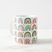 Weihnachten Modernes Regenbogenmuster Kaffeetasse (Vorderseite Links)