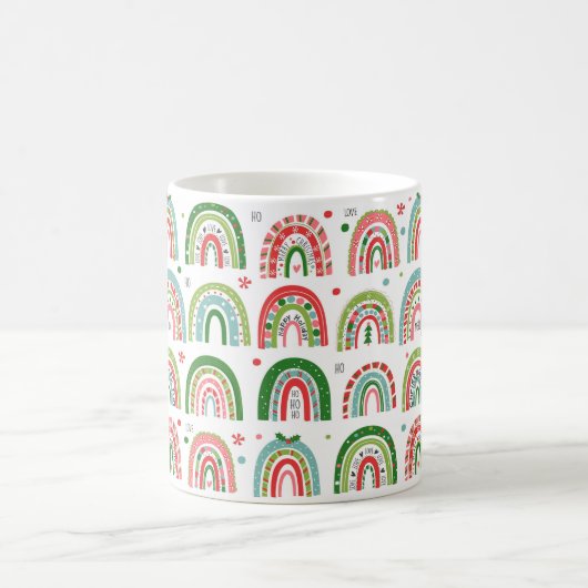 Weihnachten Modernes Regenbogenmuster Kaffeetasse (Mittel)