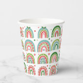 Weihnachten Modernes Regenbogenmuster Pappbecher (Vorderseite)