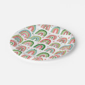 Weihnachten Modernes Regenbogenmuster Pappteller (Schrägansicht)