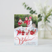 Weihnachten Modernes Script Foto Holiday Gruß Postkarte (Stehend Vorderseite)