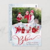 Weihnachten Modernes Script Foto Holiday Gruß Postkarte (Vorne/Hinten)