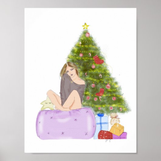 Weihnachten, Modeskizze, Illustration, Poster (Vorne)