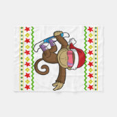 Weihnachten Monkey Snowboarden Snowboard Snowb Fleecedecke (Vorderseite (Horizontal))