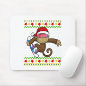 Weihnachten Monkey Snowboarden Snowboard Snowb Mousepad (Mit Mouse)