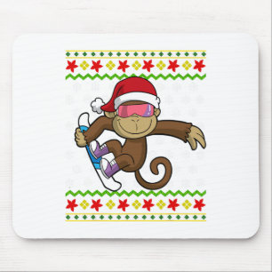 Weihnachten Monkey Snowboarden Snowboard Snowb Mousepad