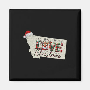 Weihnachten Montana Xmas-Staatskarte Montana Weihn Magnet