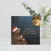 Weihnachten Moon 3 Fotos Glitzer Bears Flat Card Karte (Stehend Vorderseite)