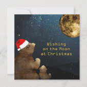 Weihnachten Moon 3 Fotos Glitzer Bears Flat Card Karte (Vorderseite)