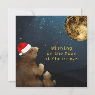 Weihnachten Moon 3 Fotos Glitzer Bears Flat Card Karte