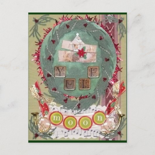 Weihnachten Moon Postkarte (Vorderseite)