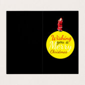 Weihnachten Moon, Weihnachtskarte für das Foto Visitenkarten (Außenseite Aufgefaltet)