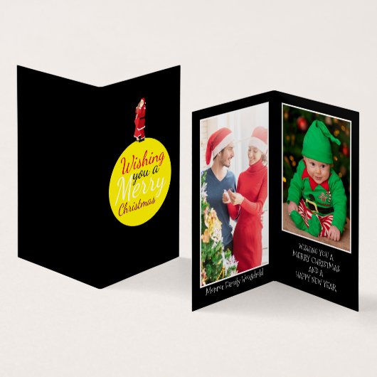 Weihnachten Moon, Weihnachtskarte für das Foto Visitenkarten (Innenseite und Außenseite)