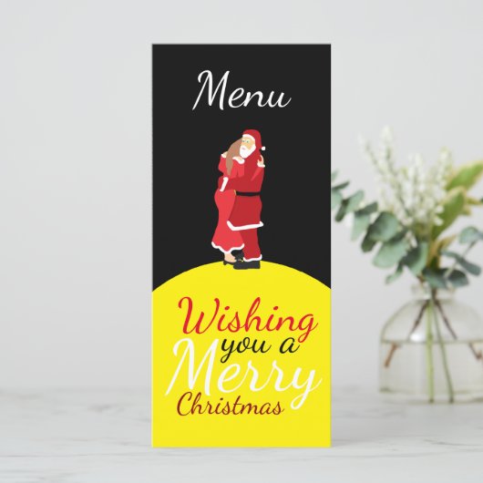 Weihnachten Moon wünscht Ihnen ein frohes Weihnach Menükarte (Stehend Vorderseite)