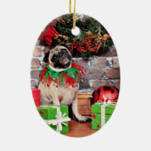 Weihnachten - Mops - Lilie Lou Keramik Ornament (Hinten)