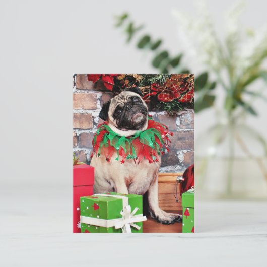 Weihnachten - Mops - Lily Lou (Stehend Vorderseite)