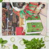 Weihnachten - Mops - Spencer Küchentuch (Gefaltet)