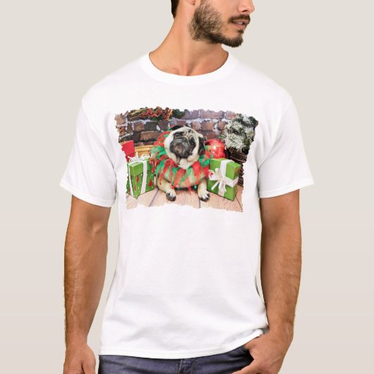 Weihnachten - Mops - Spencer T-Shirt (Vorderseite)