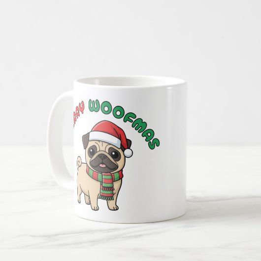 Weihnachten Mops Tasse: Frohe Weihnachten Kaffeetasse