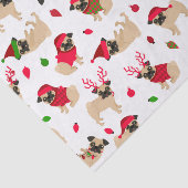 Weihnachten-Möpse Weiß Seidenpapier (Ausschnitt)