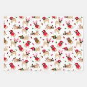 Weihnachten-Möpsen Geschenkpapier Set (Vorderseite)