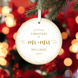 Weihnachten Mr. and Mrs. Glitzer Wreath Foto Ornament