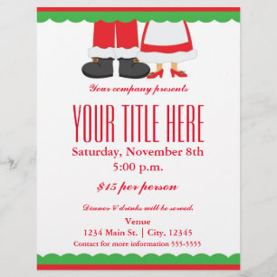 Weihnachten Mr. & Mrs. Santa Event Flyer Poster