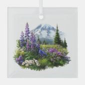 Weihnachten Mt. Rainier Glass Ornament Aus Glas (Vorderseite)