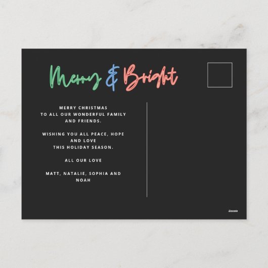 Weihnachten Multi-Foto hell modern bunt Nebel (Rückseite)