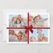 WEIHNACHTEN MULTI FOTO modernes Geschenk rotes Ban (Vorderseite)