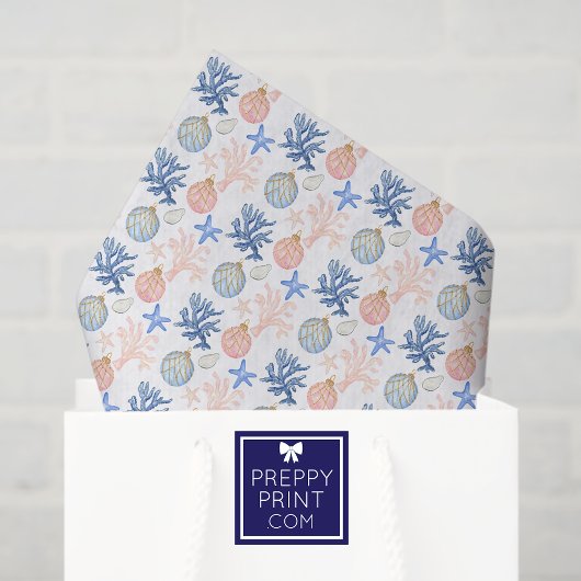 Weihnachten-Muscheln an der Küste Seidenpapier