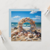 Weihnachten Muscheln Starfish Coral Pearls Karte (Vorderseite/Rückseite Beispiel)