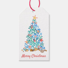 Weihnachten, Muscheln und Starfish Urlaub Geschenkanhänger