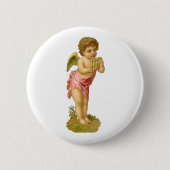 Weihnachten, Musiker Engel mit Pan Pipes Button (Vorderseite)
