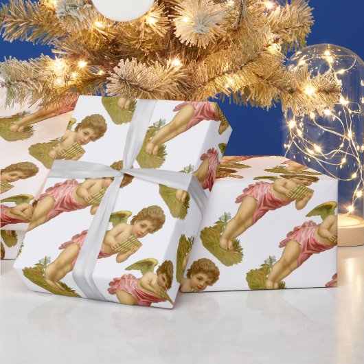 Weihnachten, Musiker Engel mit Pan Pipes Geschenkpapier (Feiertage)