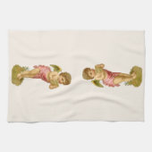 Weihnachten, Musiker Engel mit Pan Pipes Geschirrtuch (Horizontal)