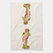 Weihnachten, Musiker Engel mit Pan Pipes Geschirrtuch (Vertikal)