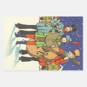 Weihnachten, Musiker spielen mit Musik Geschenkpapier Set (Vorderseite)